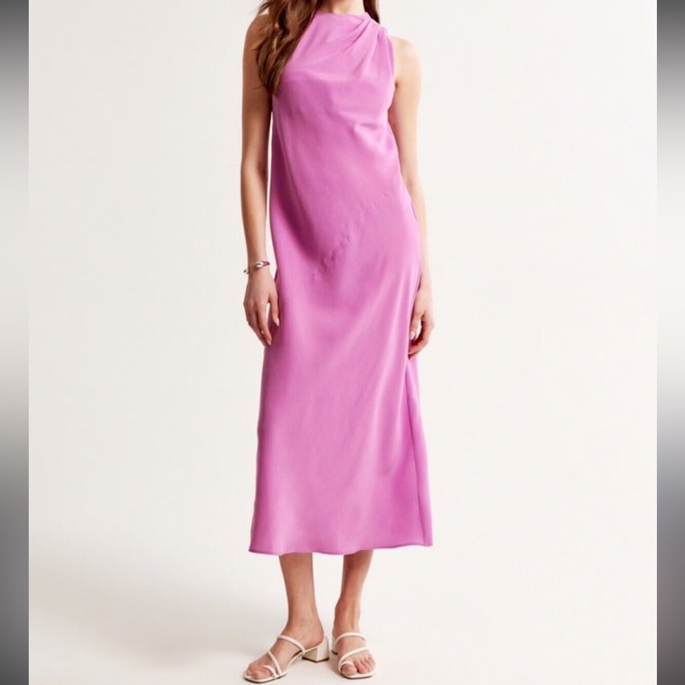 Abercrombie & Fitch High-Neck Column Midi Dress Size XL
